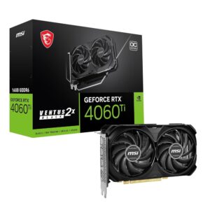 MSI GeForce RTX 4060 Ti Ventus 2X Black 16G OC Gaming Graphics Card