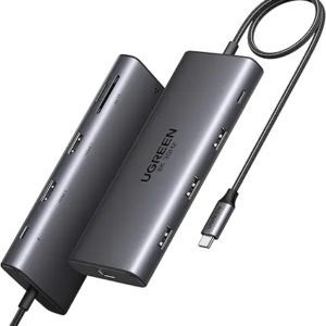 Ugreen USB-C to 1*USB3.0+2*USB2.0+USB-C3.0+2*HDMI+RJ45 Gigabit Converter - 15534
