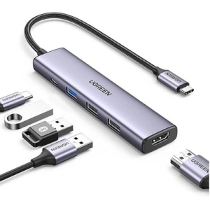 Ugreen USB-C To HDMI+3*USB 3.0 A+PD Power Converter - 15597