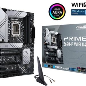 ASUS Prime Z690-P WiFi D4 LGA 1700 Intel 12th Gen ATX Motherboard- PCIe 5.0, DDR4, 14+1 Power Stages, 3x M.2, WiFi 6, Bluetooth v5.2, 2.5Gb LAN, Front Panel USB 3.2 Gen 1 USB Type-C, Thunderbolt 4