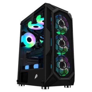 1st Player X6 ( ATX ) with 4 G7 RGB Fan + Hub + Remote Gaming Case