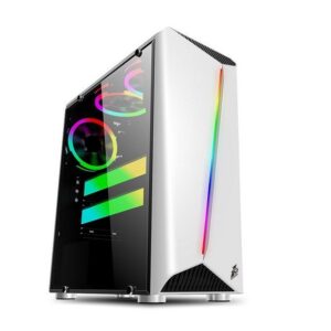 1st player R3 (WHITE) ATX with 3 Fans Mid-Tower Gaming Case