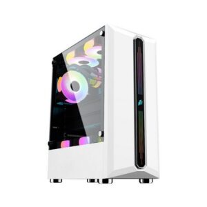 1st player RB-3 (ATX) White with 1 G6 RGB Fan + 2 B1 Non RGB Fan Gaming Case
