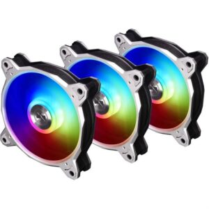 LIAN LI Bora Digital Series ARGB Aluminium 120mm PWM Fan, Silver, BR Digital-3R S, 3 Fans Pack