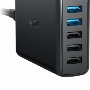 Anker Quick Charge 3.0 63W 5-Port USB Wall Charger, PowerPort Speed 5 for Galaxy S10/S9/S8/S7/S6/Edge/+, Note 8/7 and PowerIQ for iPhone XS/Max/XR/X/8/7/6s/Plus, iPad, LG, Nexus, HTC and More