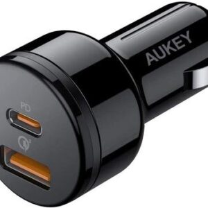 Aukey Essential 36W Dual Port Car Charger 1 Port 18W Power Delivery and other Qualcomm USB-A Port (CC-Y18)