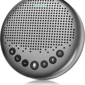 eMeet Luna Bluetooth Speakerphone Computer Speakers with Microphone w/Enhanced Noise Reduction Algorithm, Daisy Chain, w/Dongle USB Speakerphone for Home Office, 360° Voice Pickup for 8 People
