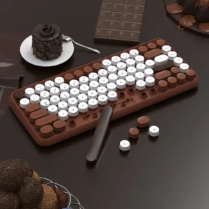 AJAZZ 308I Retro Typewrite Round Keys Matte Touch Wireless Bluetooth-compatible Gaming Keyboard for Win/iOS/Android Multi Color