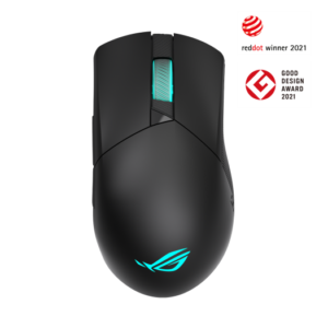 ASUS P706 ROG Gladius III Wireless Gaming Mouse – Tri-Mode Connectivity with 2.4GHz and Bluetooth LE, Tuned 19,000 DPI Sensor, Hot Swappable Push-Fit II Switches, Ergo Shape, ROG Omni Mouse Feet