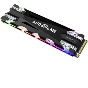 Addlink M.2 SSD 1TB X70 RGB Gaming up to 3,400MB/s NVMe PCIe GEN 3×4 3D TLC NAND with Heatsink Read 3,400MB/s/Write 3,000MB/s M.2 2280 Internal Solid State Drive