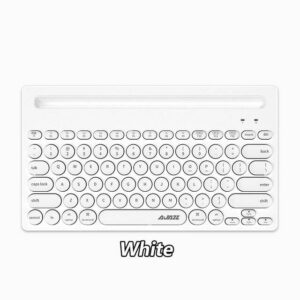 Ajazz 320i (White) Wireless Keyboard Dual Model Bluetooth Mini Portable Keyboard with Mouse Pad Ergonomic for Android IOS Laptop Desktop