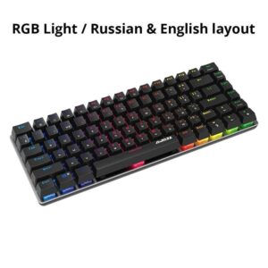Ajazz AK33 82 Keys Black Gaming Mechanical Keyboard Russian/English Layout RGB Backlight USB Wired Blue/Black Switch PC Gamer
