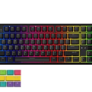 Ajazz K870T Black Bluetooth Wireless Keyboard 87 Key Black Blue Red Brown Switch RGB Backlit Game Anti-ghosting for PC Laptop