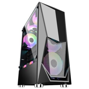 Game King Chaser Mid Tower ATX Casing With Tempered Glass Side Panel | Black