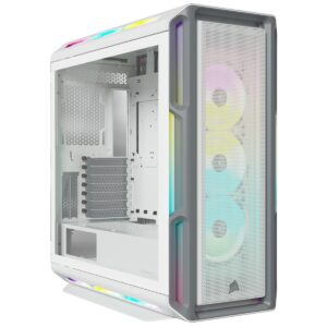 Corsair iCUE 5000T RGB Tempered Glass Mid-Tower ATX PC Case — White