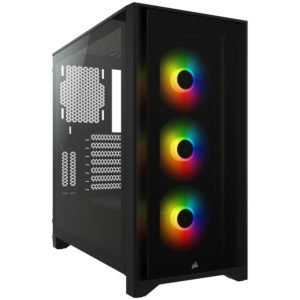 Corsair 4000X Mid-Tower RGB PC Case with Tempered Glass Side Panels (Black)