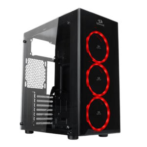GC-605 THUNDERCRACKER GAMING PC CASE, 3 x RGB LED Tempered Glass Side/Front, ATX Gaming Chassis, Black – Redragon