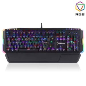 GAMEPOWER KATANA Full-Size ARGB Mechanical Keyboard With Wrist-Rest | OUTEMU Red Switches | Side And Top Bar ARGB Lighting