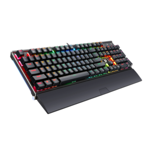 K567 RAHU RGB Mechanical Keyboard RGB Backlit, RGB Mechanical Gaming Keyboard with Blue Mechanical Switches, Aircraft-Grade Aluminium Construction, 104 Keys Full-Size Keyboard – Redragon