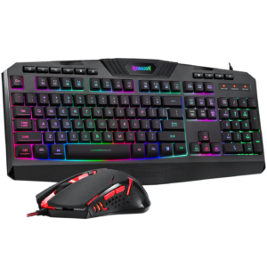 REDRAGON S101-3 GAMING KEYBOARD AND MOUSE 2IN1 GAMING COMBO RGB BACKLIT GAMING KEYBOARD, RED BACKLIT GAMING MOUSE 3200 DPI