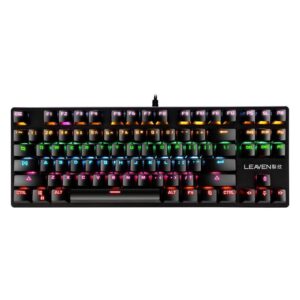 LEAVEN K550 Punk Tenkeyless (TKL) 87-Keys Mechanical Gaming Keyboard | Blue Switches | Black