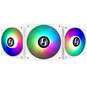 Lian Li ST120 White 3 Pack (ARGB 120mm LED PWM) (3PCS, White)(Free Shipping)