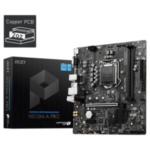 MSI H510M-A PRO LGA 1200 11th Gen Intel m-ATX Motherboard | PCIe Gen 4.0