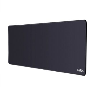 NATOL Gaming Mousepad nt-mp01, Extra Large Mouse Mat XXL 800 x 300 x 4mm with Stitched Edges, Non-Slip Mouse Pad with Smooth Surface for Keyboard and Mouse, Black