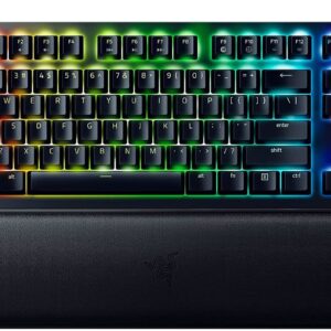 Razer Huntsman V2 TKL Tenkeyless Gaming Keyboard: Fastest Clicky Optical Purple Switches with Quick Keystrokes & 8000Hz Polling Rate - Detachable Type-C Cable - Doubleshot PBT Keycaps - Ergonomic Wrist Rest