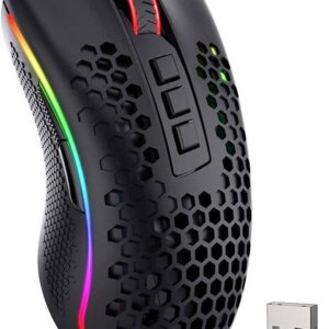 Redragon M808 Storm Pro Wireless Gaming Mouse, RGB Honeycomb Form - 16,000 DPI Optical Sensor - 7 Programmable Buttons - Precise Registration