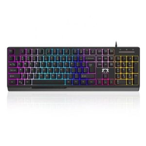 AJazz STK090 Professional Gaming Keyboard Membrane Mechanical Feel Wired Keyboard 104-Keys RGB Backlight for Gamer PC Laptop