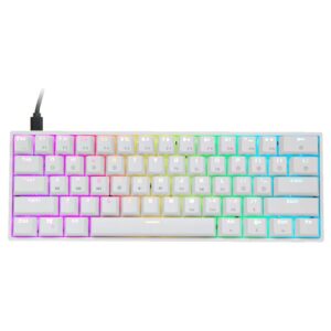Skyloong SK61 60% Mechanical Fully Programmable RGB Keyboard | ABS White | Brown Switches
