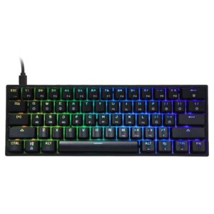 Skyloong SK61 60% Hot Swappable Mechanical Fully Programmable RGB Keyboard | ABS Black | Red Switches
