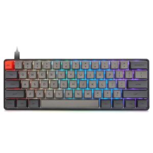 Skyloong SK61 60% Mechanical Fully Programmable RGB Keyboard | PBT Deep Gray | Brown Switches