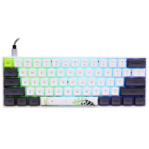 Skyloong SK61 60% Mechanical Fully Programmable RGB Keyboard | PBT Panda White | Yellow Switches