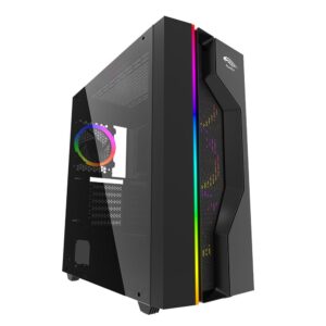 Thunder Battle Series Gaming Case | Front Minimal Mesh With RGB Strip
