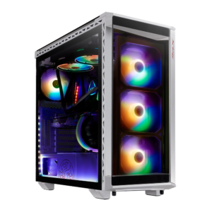 XPG BATTLECRUISER Super Mid-Tower 4 RGB Fans Tempered Glass Panel White Gaming Case