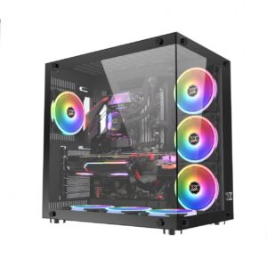 Xigmatek Aquarius Plus Tempered Glass ARGB Gaming Case – Black