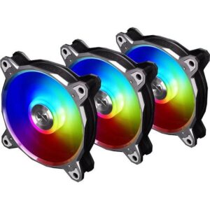 LIAN LI Bora Digital Series ARGB Aluminium 120mm PWM Fan, Space Gray, BR Digital-3R G, 3 Fans Pack