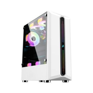 1st Player Rainbow Series RB3 with 2 Non RGB & 1 RGB Fan ATX/M-ATX Gaming Case - White