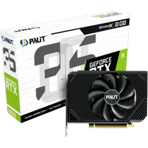 Palit GeForce RTX 3050 StormX Graphics Card, 8GB GDDR6 128 Bit Memory, 2560 Cuda Cores, 1777 MHz Boost Clock, 14 Gbps, PCI-E 4.0 Bus, 224 Gb/sec Bandwidth, HDMI, DP