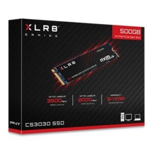PNY XLR8 500GB M.2 NVMe Solid State Drive (SSD) CS3030, PCIe Gen3 x4, 3500MB/s Read, 2000MB/s Write